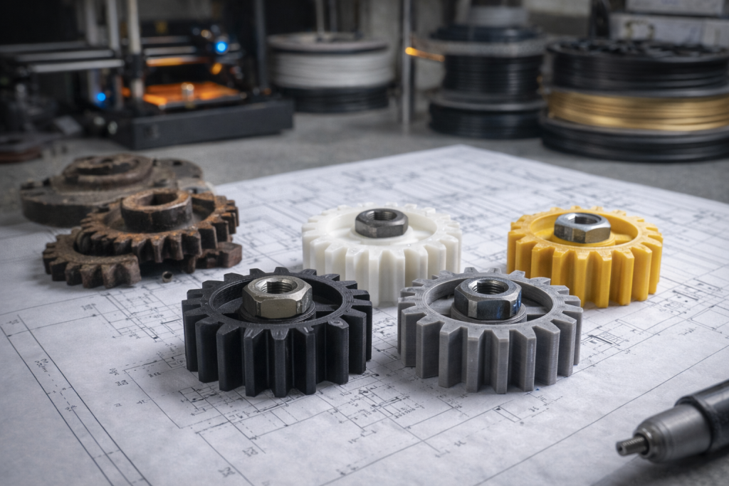 Części zamienne druk 3D – regeneracja i wymiana zużytych elementów maszyn