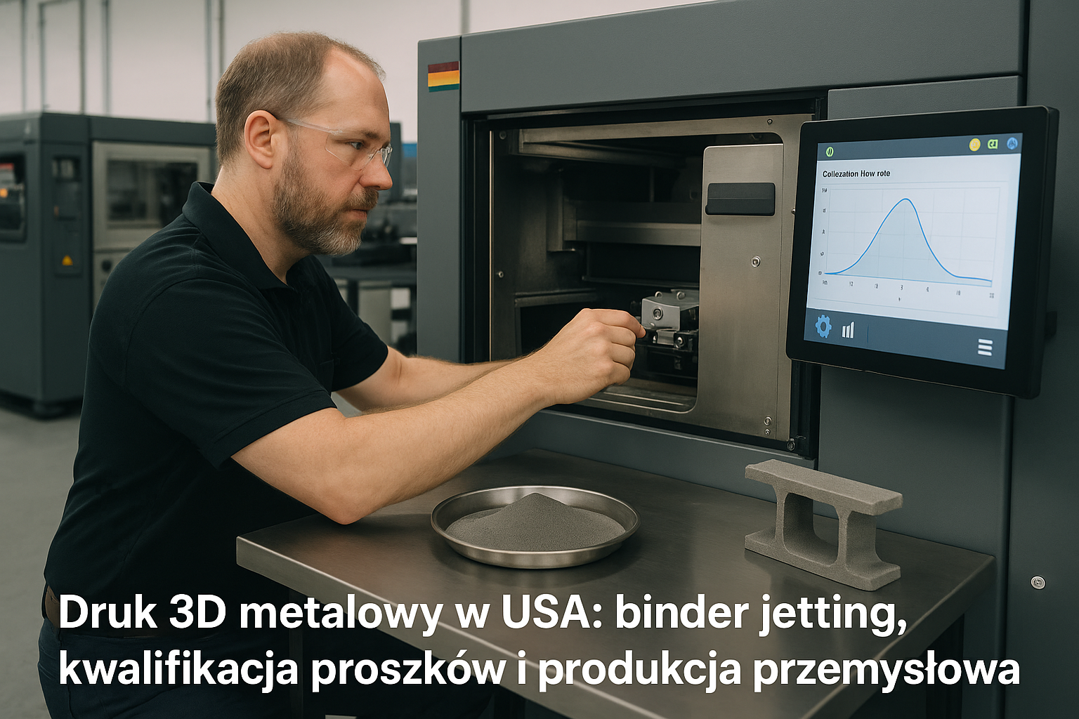 Druk 3D metalowy w USA: binder jetting, kwalifikacja proszków i produkcja przemysłowa