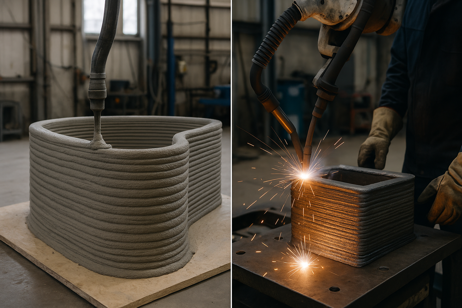 Druk 3D konstrukcyjny i WAAM: wielkogabarytowy beton i metal