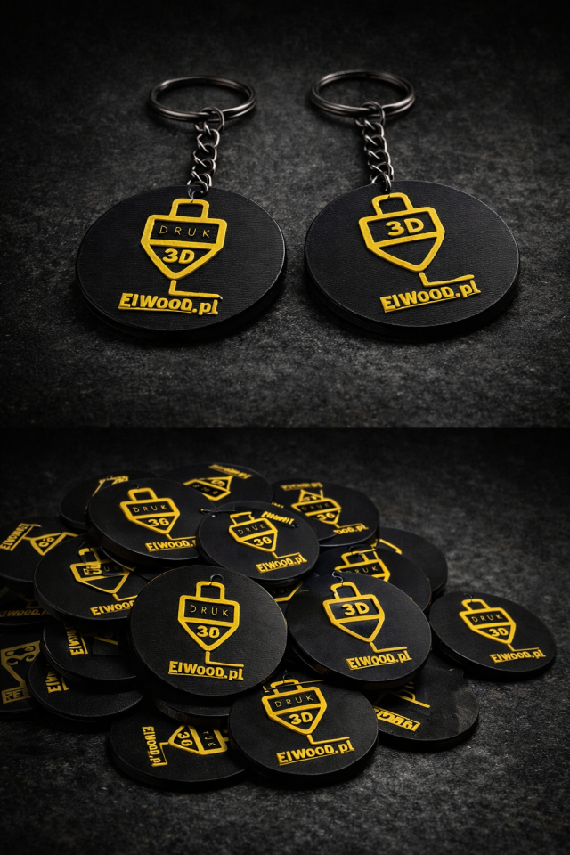 Breloczek NFC z logo - brelok reklamowy 40x40 mm | ElWood - elwood_druk_3d