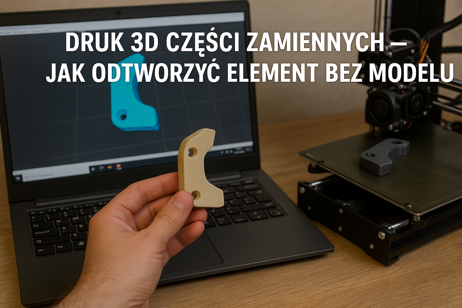 Druk 3D części zamiennych — jak odtworzyć element bez modelu