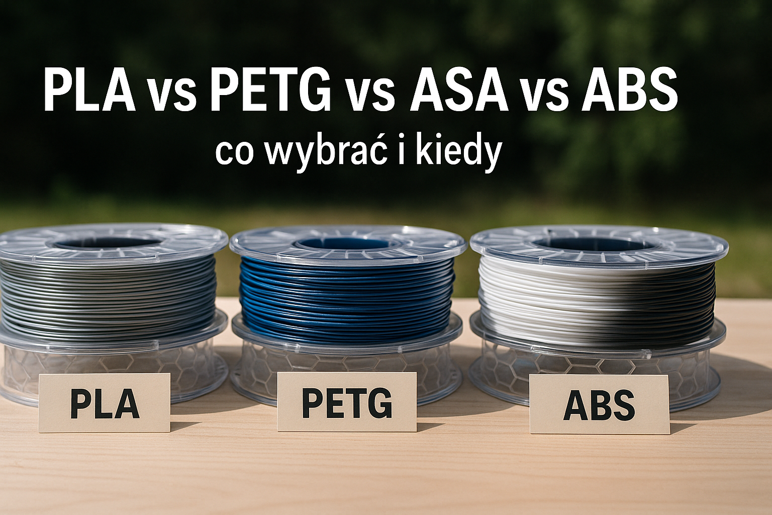 PLA vs PETG vs ASA vs ABS – co wybrać i kiedy
