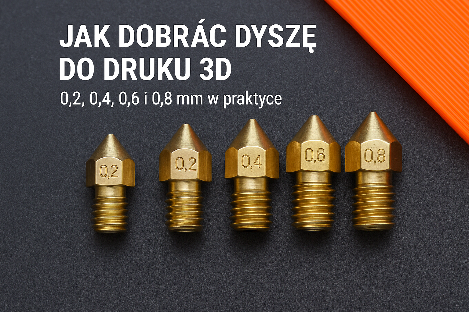 Jak dobrać dyszę do druku 3D: 0.2, 0.4, 0.6 i 0.8 mm w praktyce