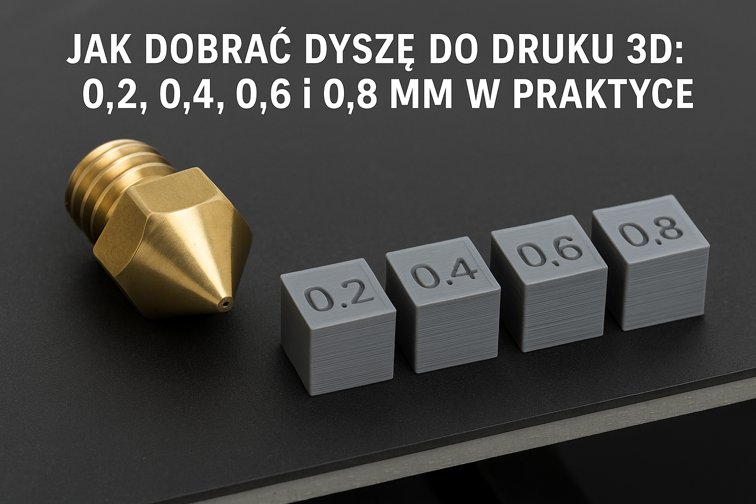 Jak dobrać dyszę do druku 3D: 0.2, 0.4, 0.6 i 0.8 mm w praktyce