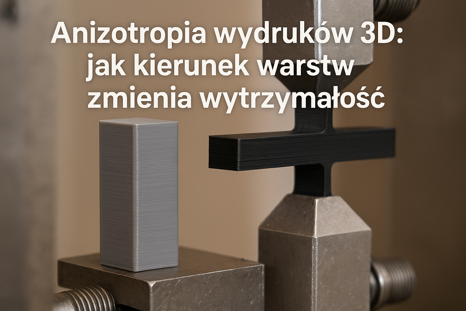 Anizotropia wydruków 3D: jak kierunek warstw zmienia wytrzymałość