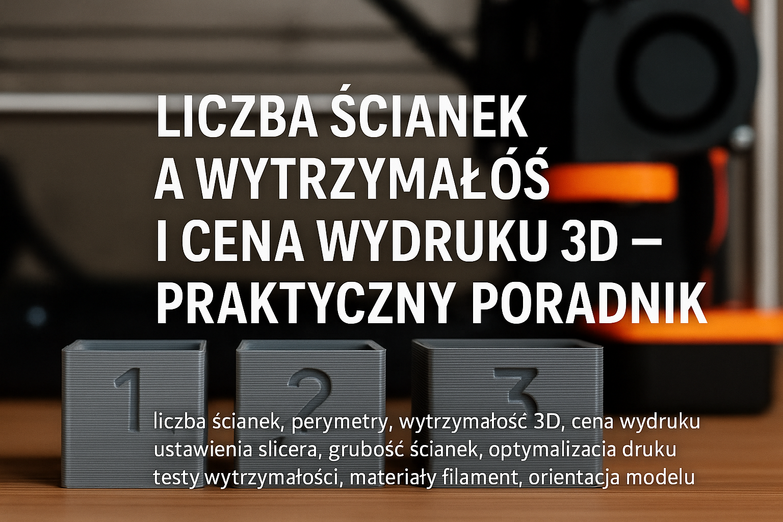 Liczba ścianek a wytrzymałość i cena wydruku 3D — praktyczny poradnik
